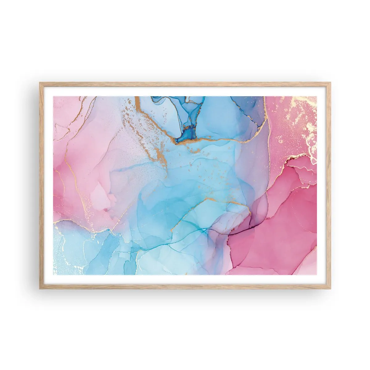 Poster in einem Rahmen aus heller Eiche - Begegnung und Durchdringung - 100x70 cm