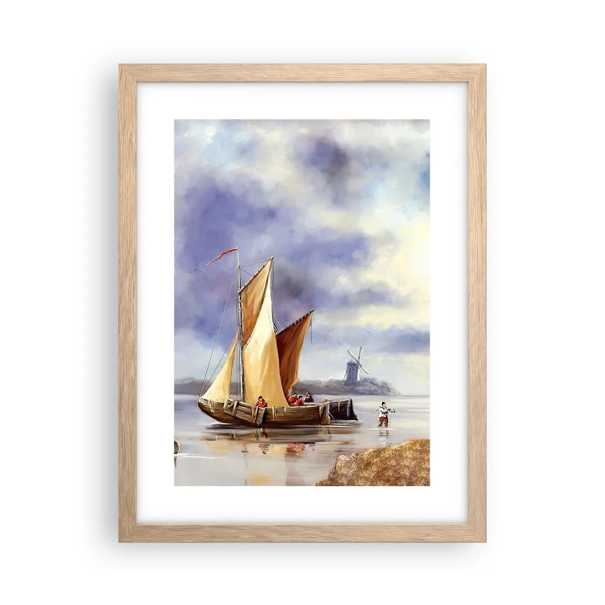 Poster in einem Rahmen aus heller Eiche - Die Rückkehr der Seeleute - 30x40 cm