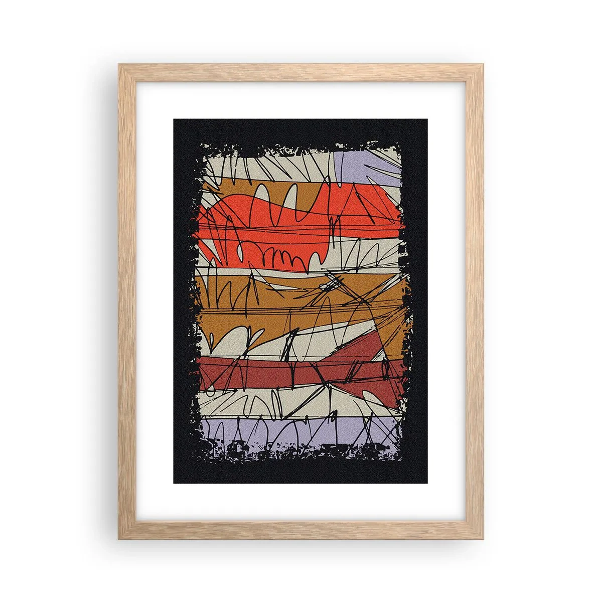 Poster in einem Rahmen aus heller Eiche - Spontane Komposition - 30x40 cm