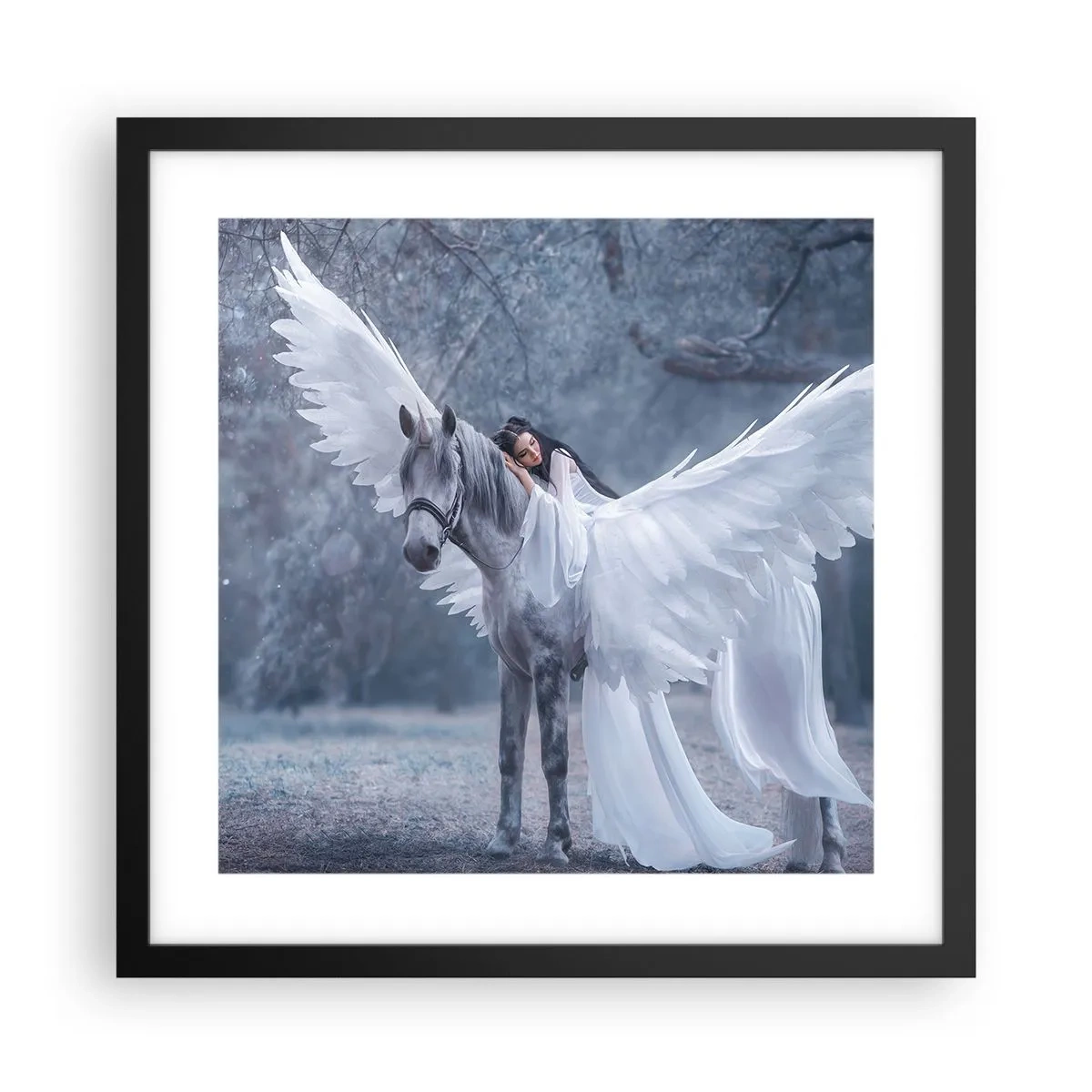 Poster in einem schwarzem Rahmen - Ein inspirierter Moment - 40x40 cm