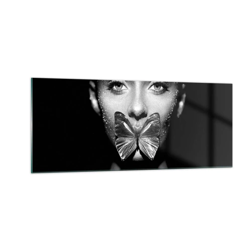Glasbild - Bild auf glas - Schmetterlingskuss - 100x40 cm