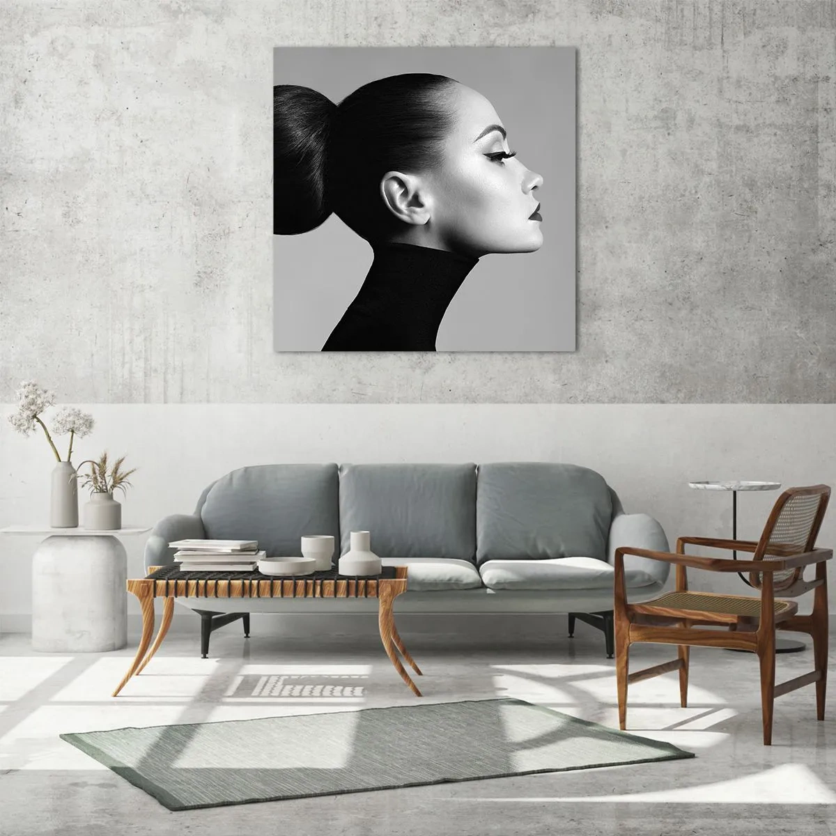 Glasbild - Bild auf glas - Moderne Nofretete - 70x70 cm