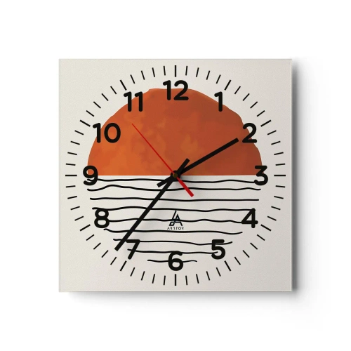 Wanduhr - Glasuhr - Im japanischen Klima - 30x30 cm