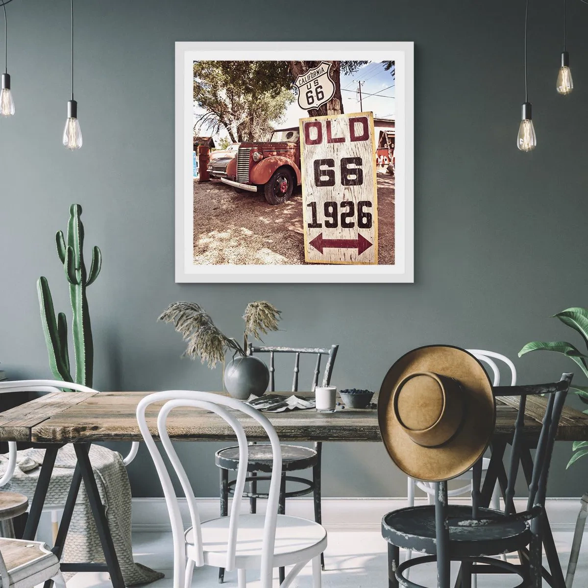 Poster in einem weißen Rahmen - Die Legende der amerikanischen Provinz - 40x40 cm