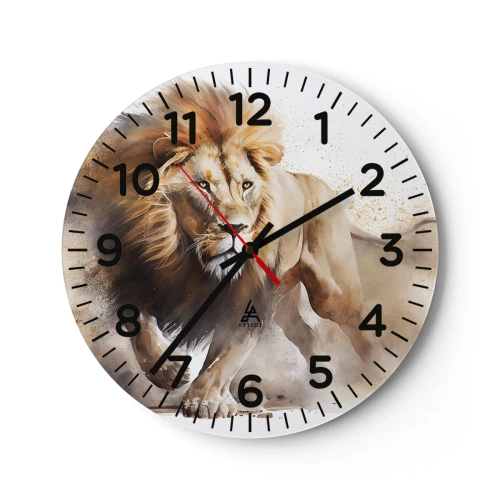 Wanduhr - Glasuhr - Der König zog um - 40x40 cm