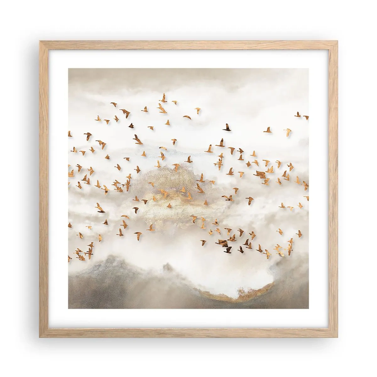 Poster in einem Rahmen aus heller Eiche - Es ist schon die Zeit… - 50x50 cm