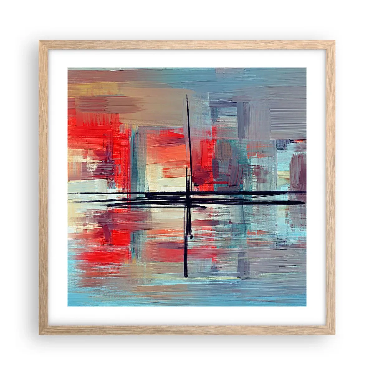 Poster in einem Rahmen aus heller Eiche - Landschaft in einer unbekannten Dimension - 50x50 cm