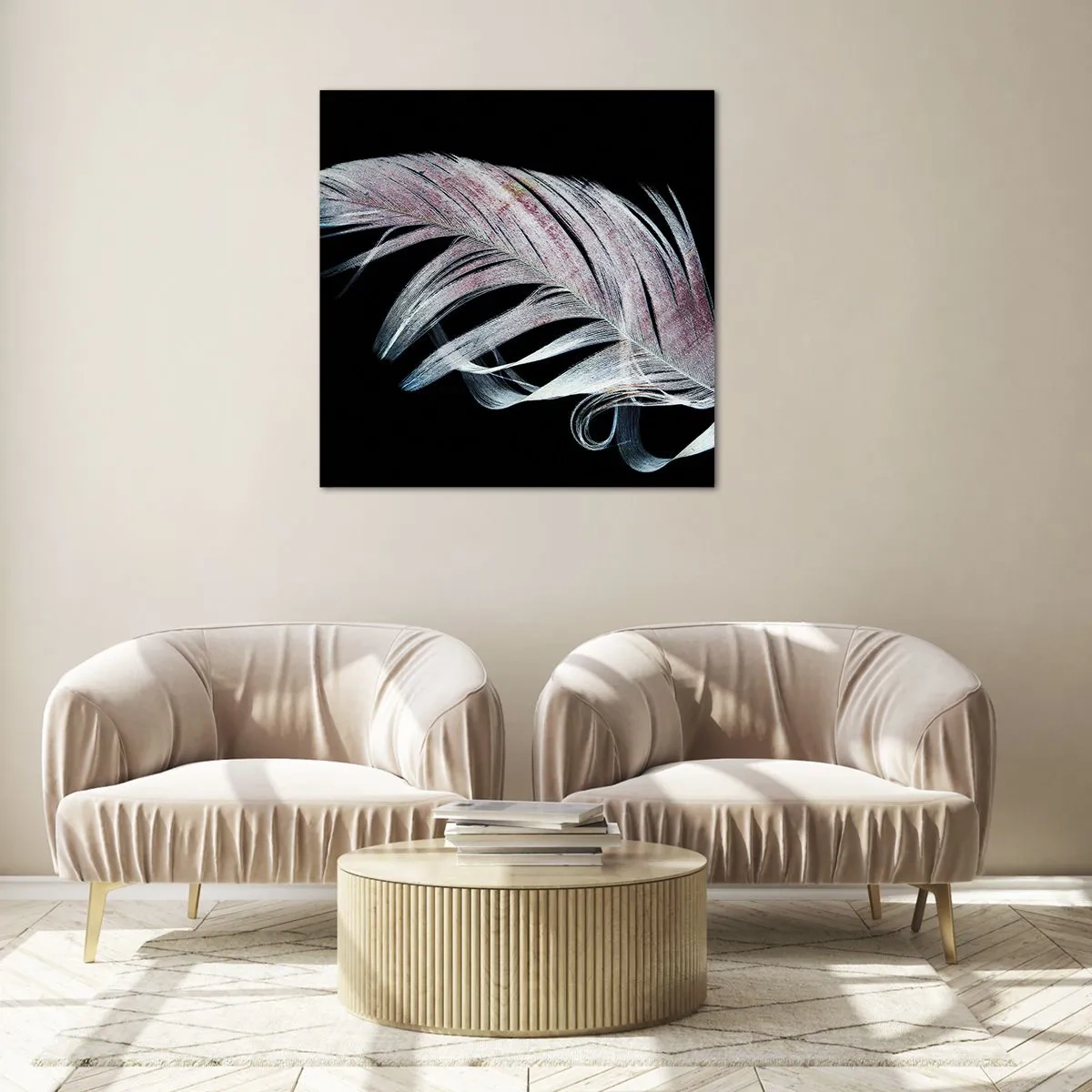 Glasbild - Bild auf glas - Denke an Berührung - 40x40 cm