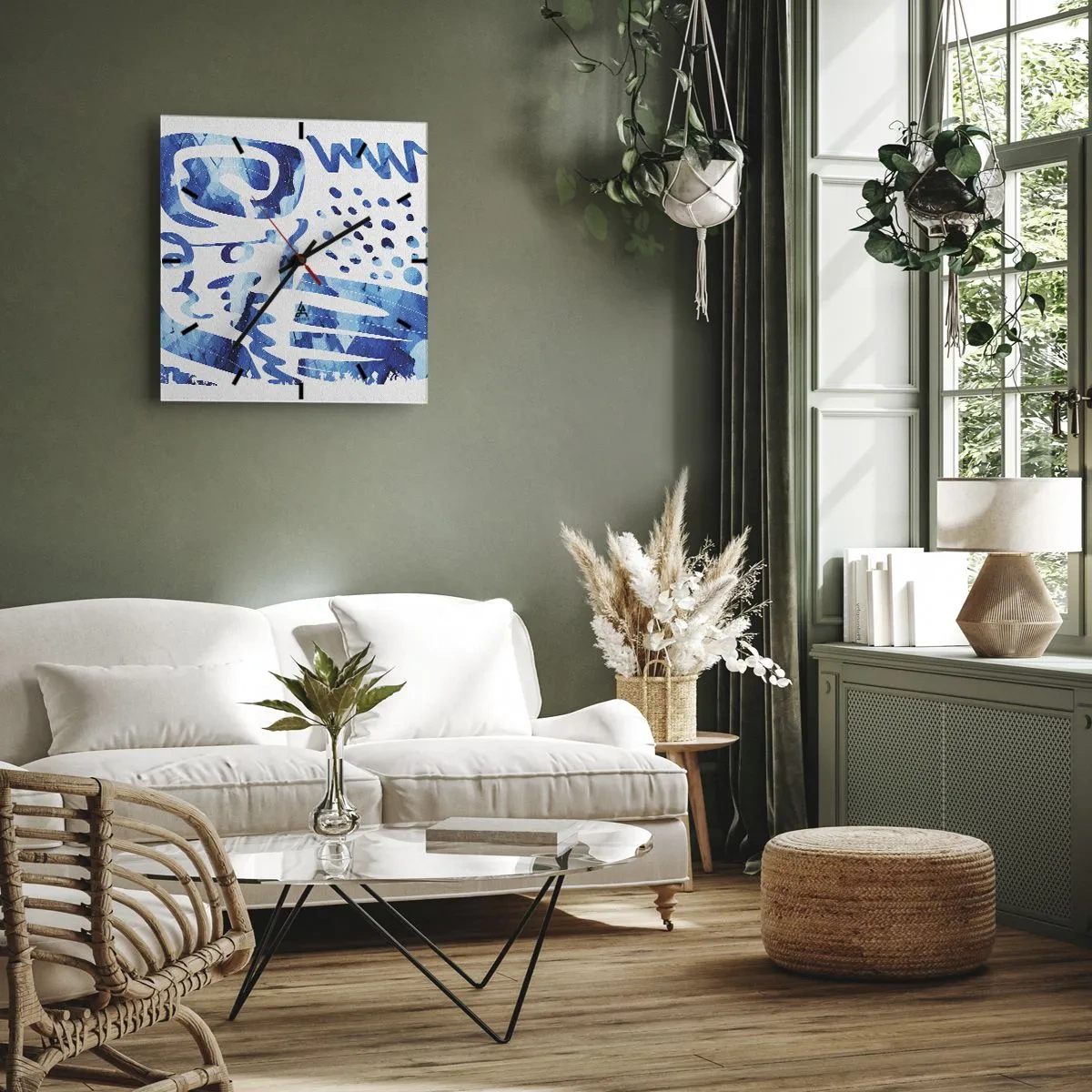 Wanduhr - Glasuhr - Zurück zu den Wurzeln - 30x30 cm