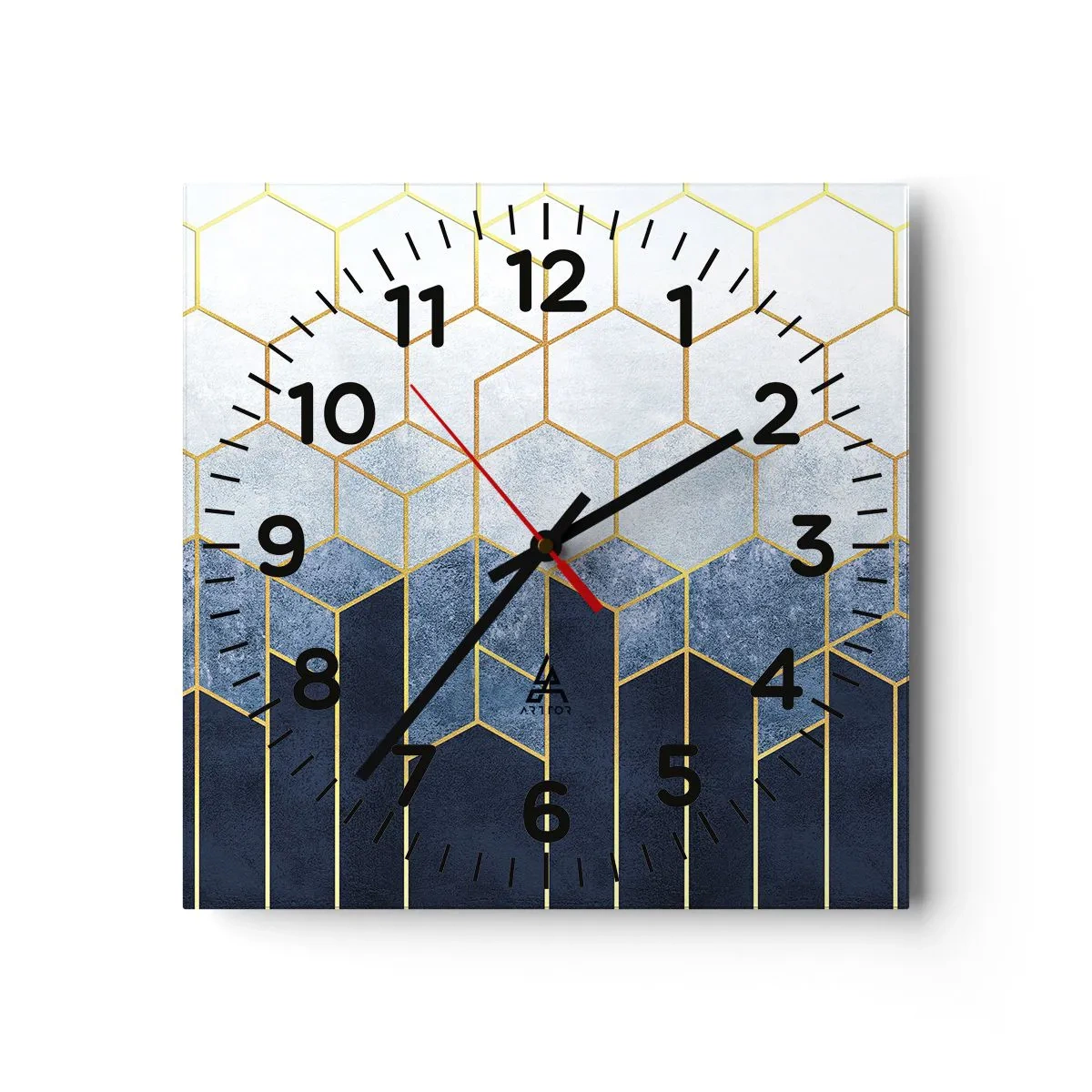 Wanduhr - Glasuhr - Komposition im synkopischen Rhythmus - 40x40 cm