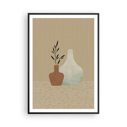 Poster in einem schwarzem Rahmen - Vase und ihre Idee - 70x100 cm