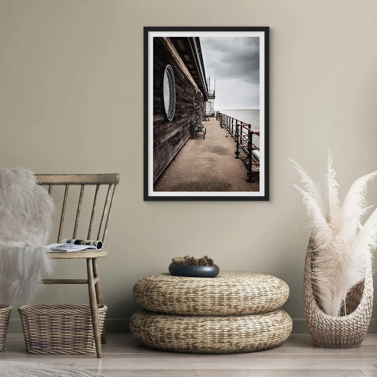 Poster in einem schwarzem Rahmen - Die Zeit blieb stehen - 40x50 cm