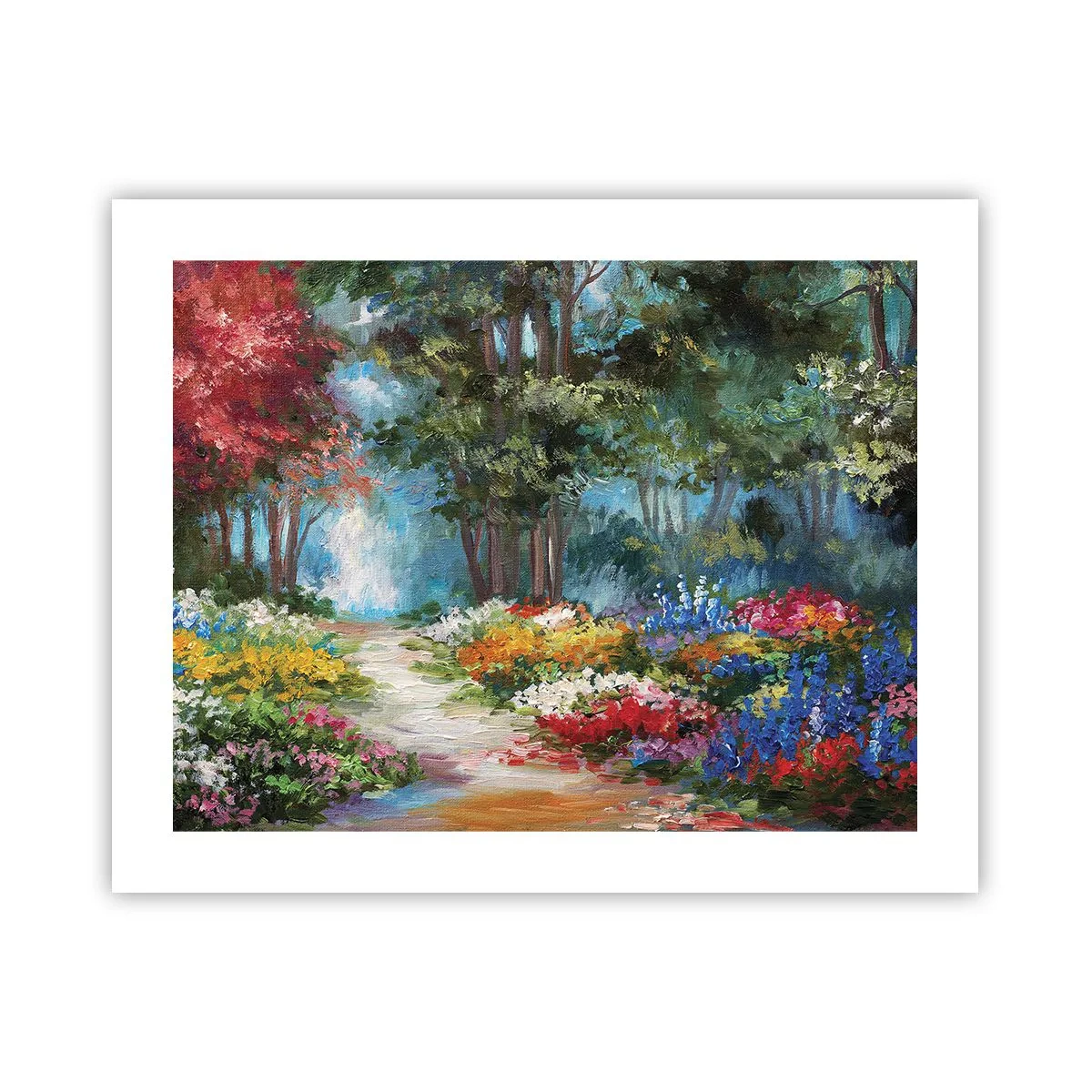 Poster - Waldgarten, Blumenwald - 50x40 cm