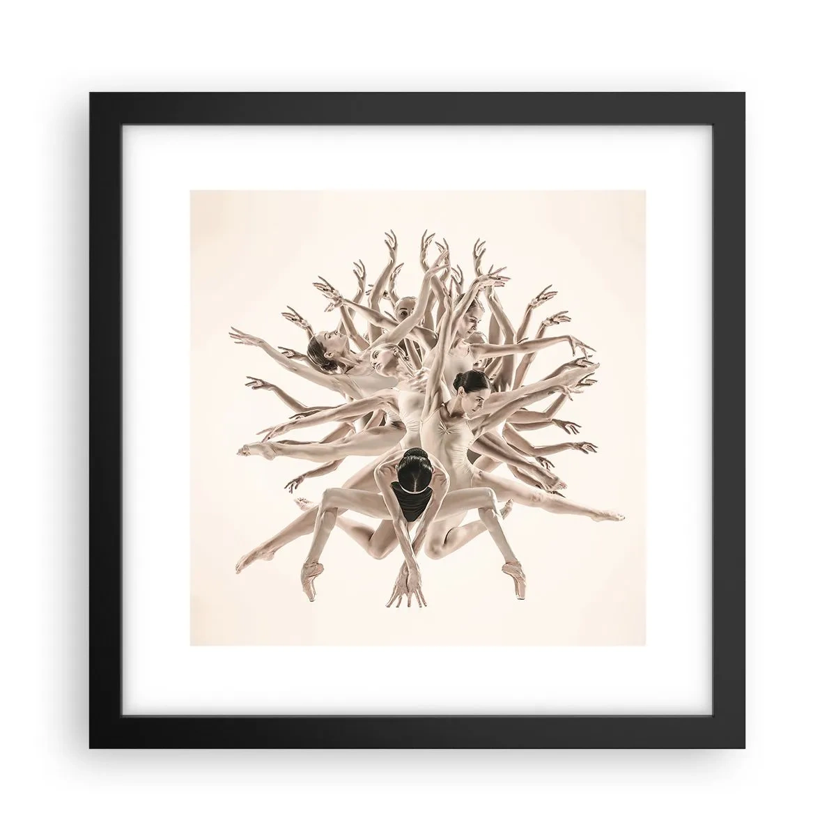 Poster in einem schwarzem Rahmen - Aufblühen im Tanz - 30x30 cm