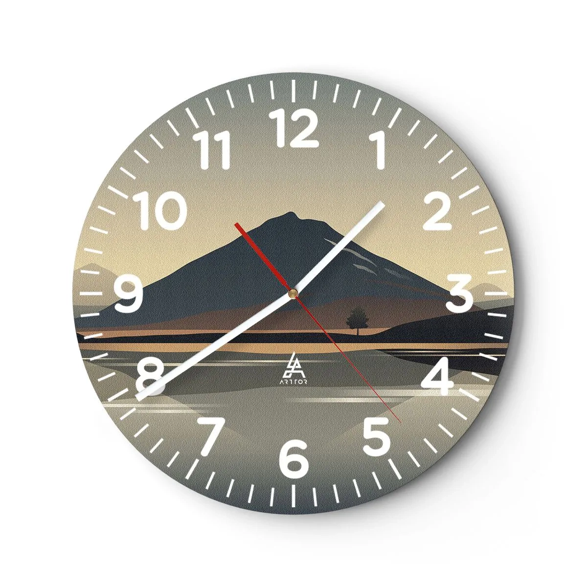 Wanduhr - Glasuhr - Spiegelreflexion - 30x30 cm