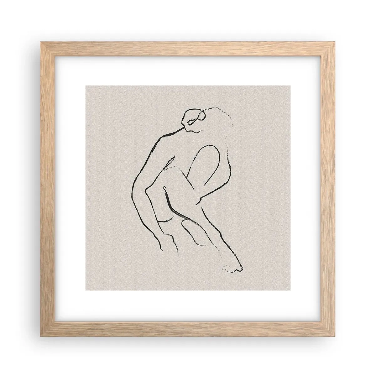 Poster in einem Rahmen aus heller Eiche - Intime Skizze - 30x30 cm