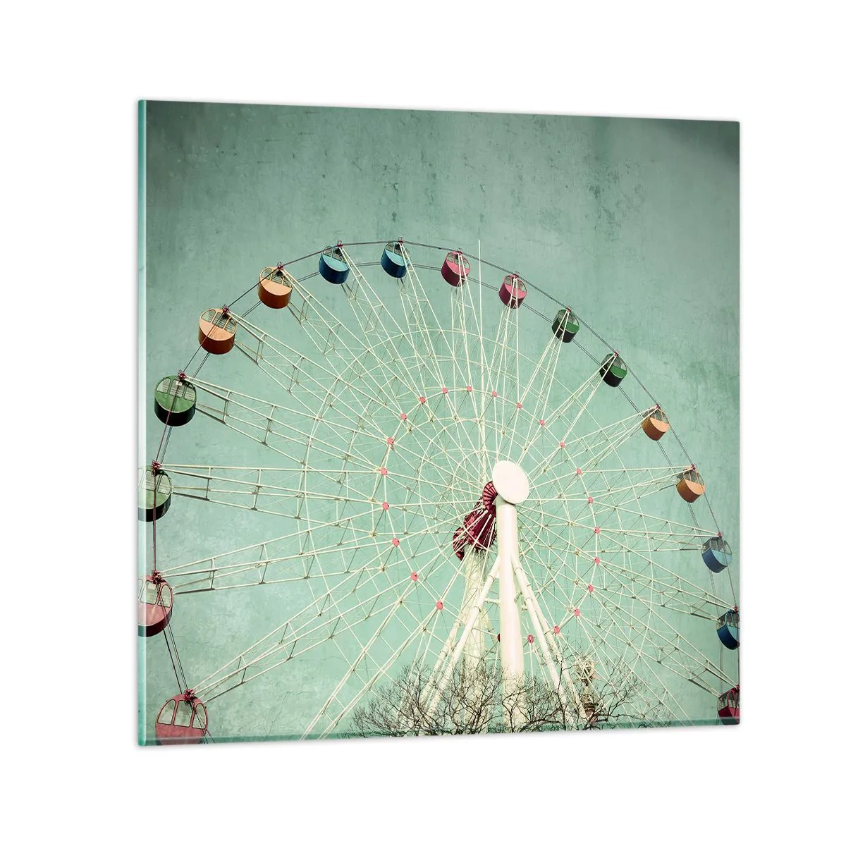 Glasbild - Bild auf glas - Wir laden zum Spiel ein - 30x30 cm