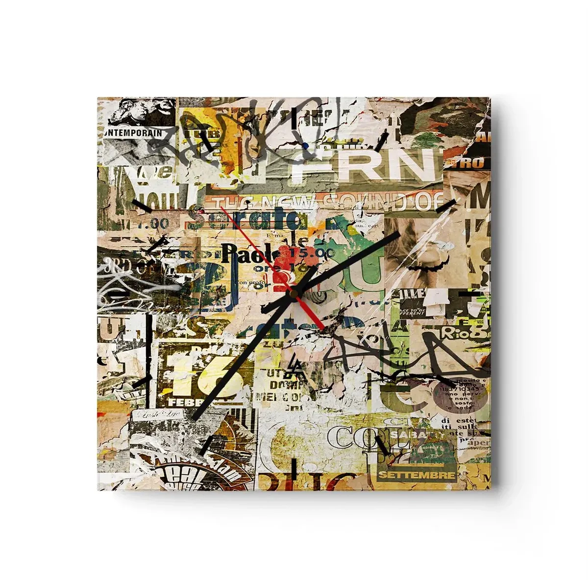 Wanduhr - Glasuhr - Ach, es passiert... - 40x40 cm