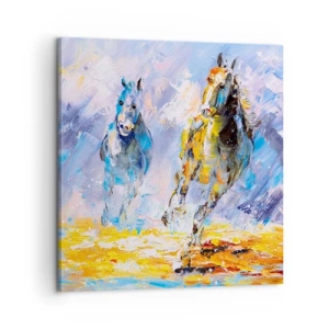 Bild auf Leinwand - Leinwandbild - Galopp durch die Blendung - 60x60 cm