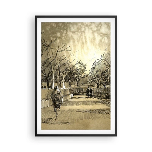 Poster in einem schwarzem Rahmen - Ein Moment mit einer Feder angehalten - 61x91 cm