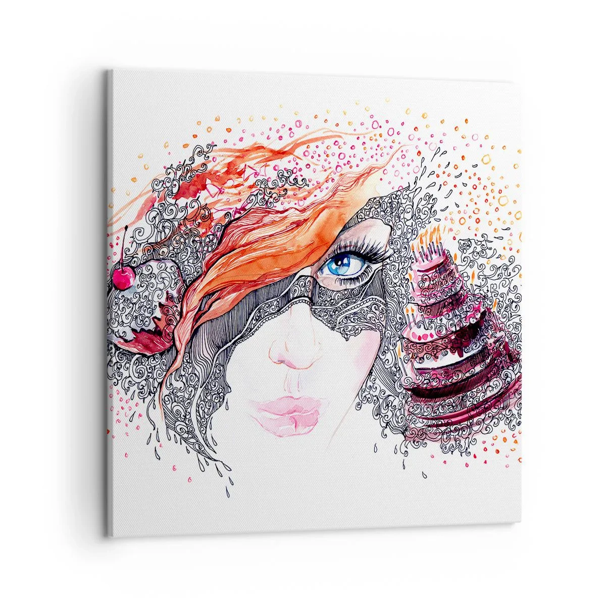 Bild auf Leinwand - Leinwandbild - Bei ihr ist jeden Tag Feiertag - 50x50 cm