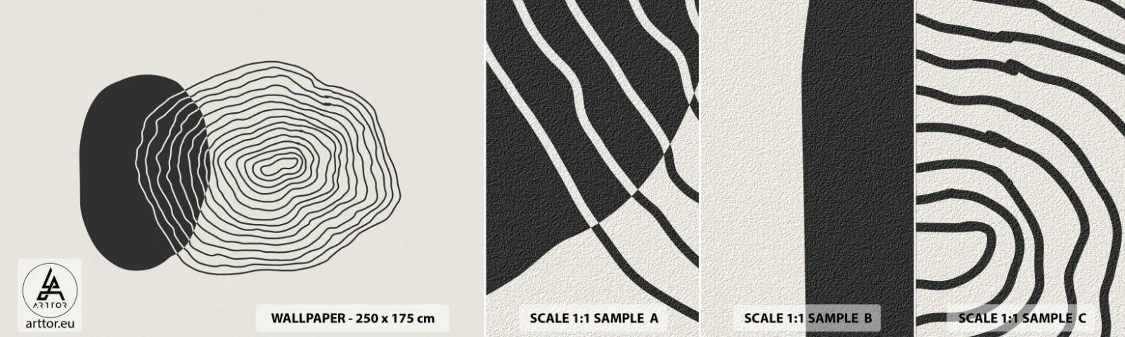 Fototapetenmuster Standard Eco - Dauer und Schwingung - Abstraktion, Stück, Grafik - 100x30 cm