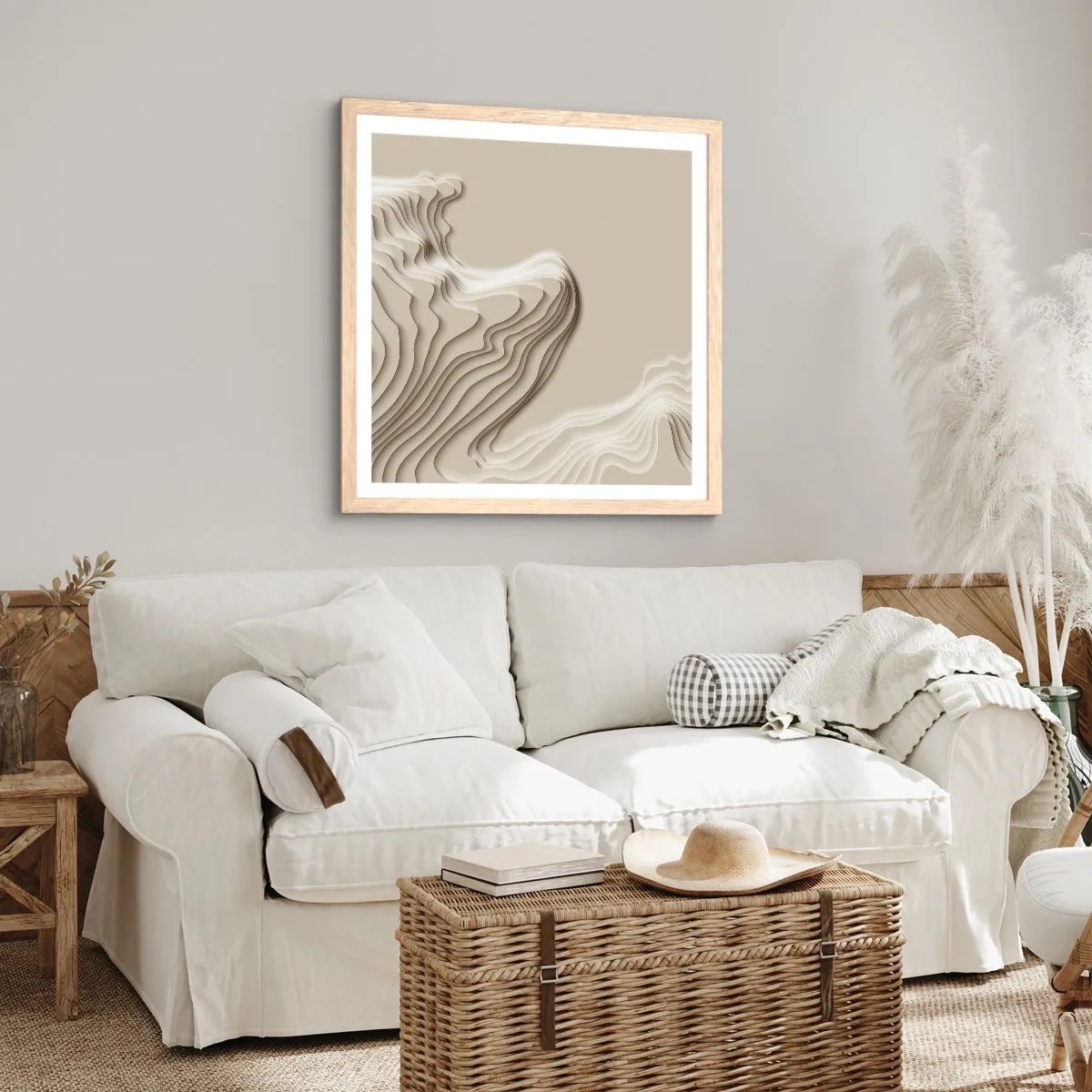 Poster in einem Rahmen aus heller Eiche - Topographie der Kunst - 40x40 cm