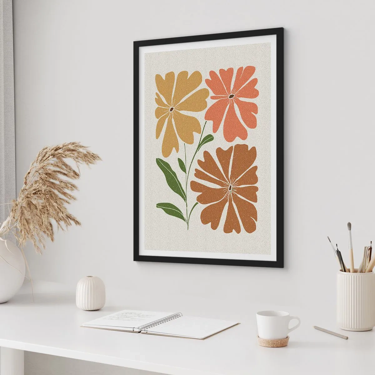 Poster in einem schwarzem Rahmen - Natur und Geometrie - 70x100 cm