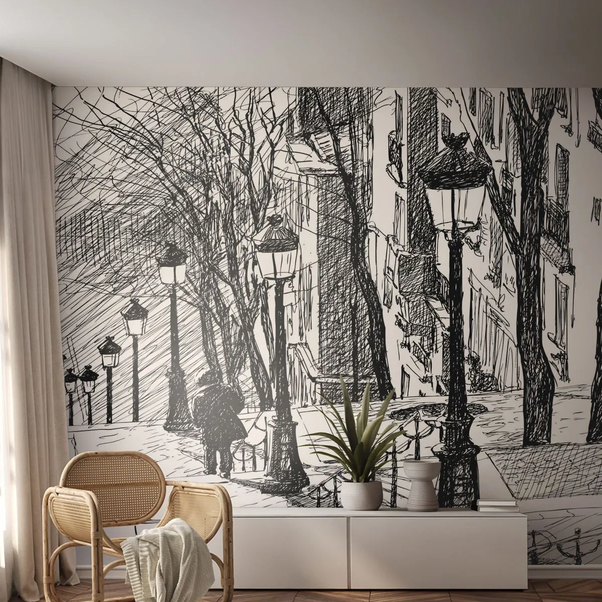 Fototapete Standard Eco - Liebesgeschichte oder Horrorgeschichte? - Montmartre, Die Architektur, Paris - 400x280 cm