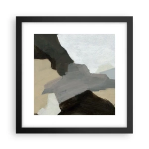 Poster in einem schwarzem Rahmen - Abstraktion: Scheideweg des Graus - 30x30 cm