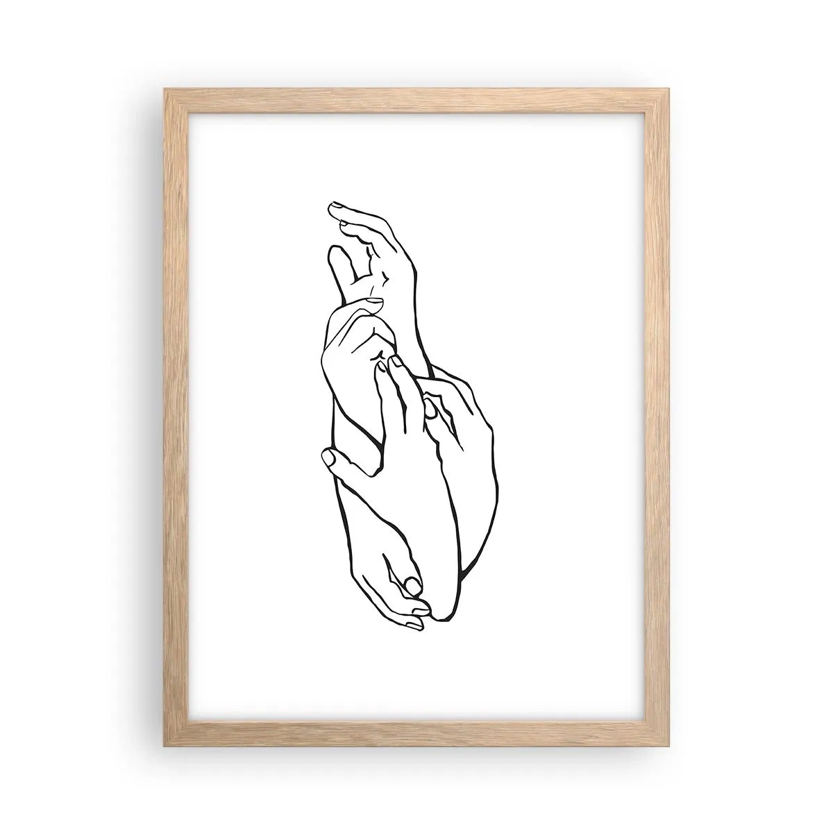 Poster in einem Rahmen aus heller Eiche - Gute Geste - 30x40 cm