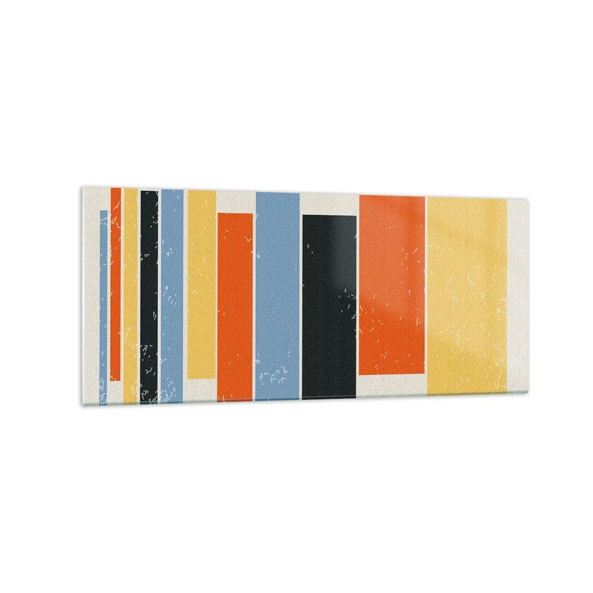 Glasbild - Bild auf glas - Bunte Rechtecke in moderner Anordnung - 120x50cm - Musiknotation - Moderne Wanddekoration für Wohnzimmer und Schlafzimmer ARTTOR