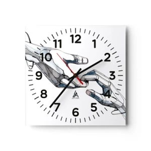 Wanduhr - Glasuhr - Eine gute Geste - 40x40 cm