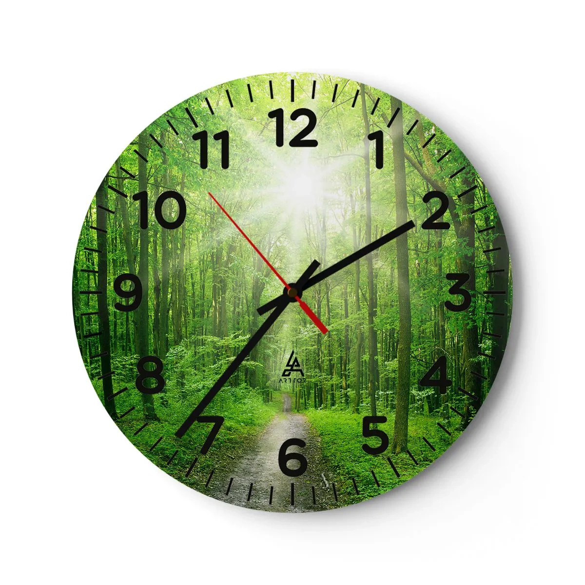 Wanduhr - Glasuhr - Die grüne Kathedrale - 30x30 cm