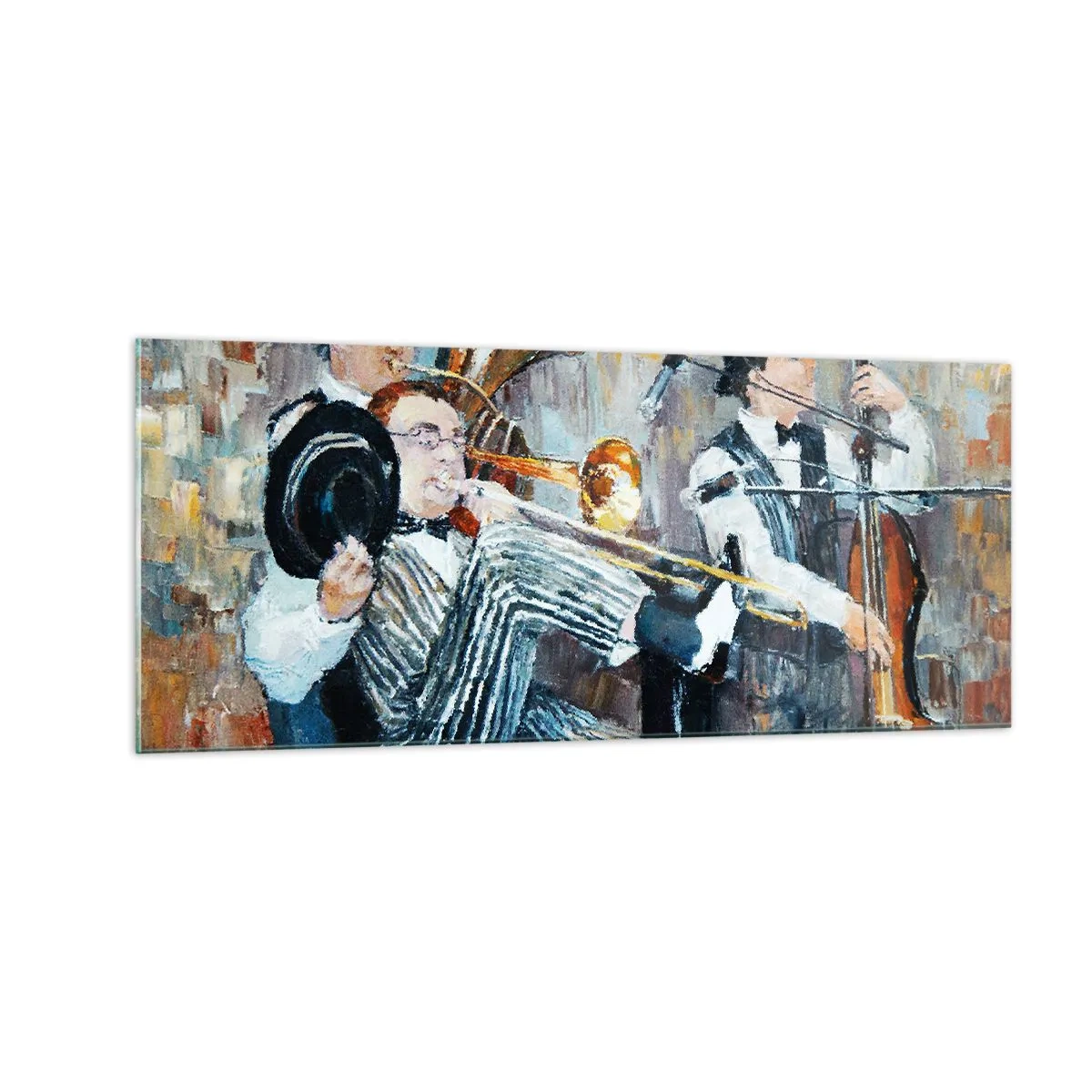 Glasbild - Bild auf glas - Der ganze Jazz - 100x40 cm