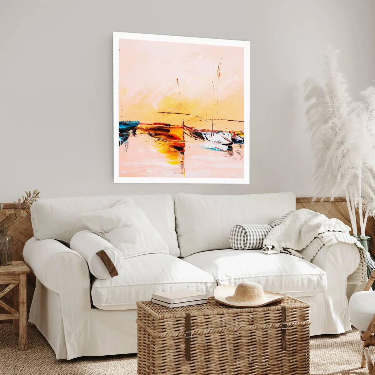 Poster - Abend im Yachthafen - 50x50 cm