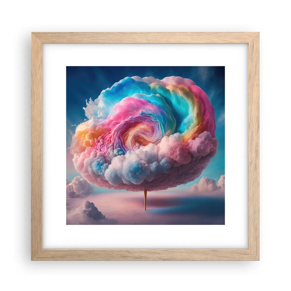 Poster in einem Rahmen aus heller Eiche - Traum von einem Vergnügungspark - 30x30 cm