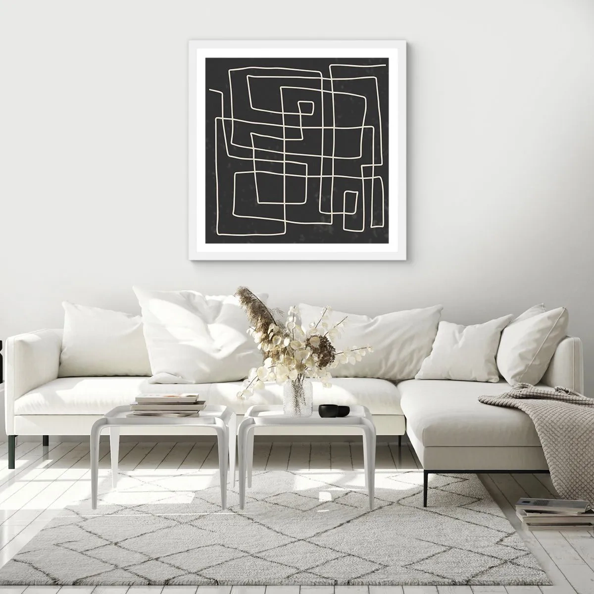 Poster in einem weißen Rahmen - Nicht so einfach - 60x60 cm