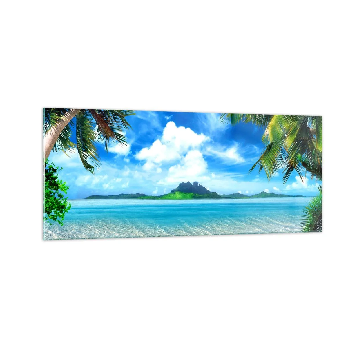 Glasbild - Bild auf glas - Das Azurblau der Tropen - 100x40 cm