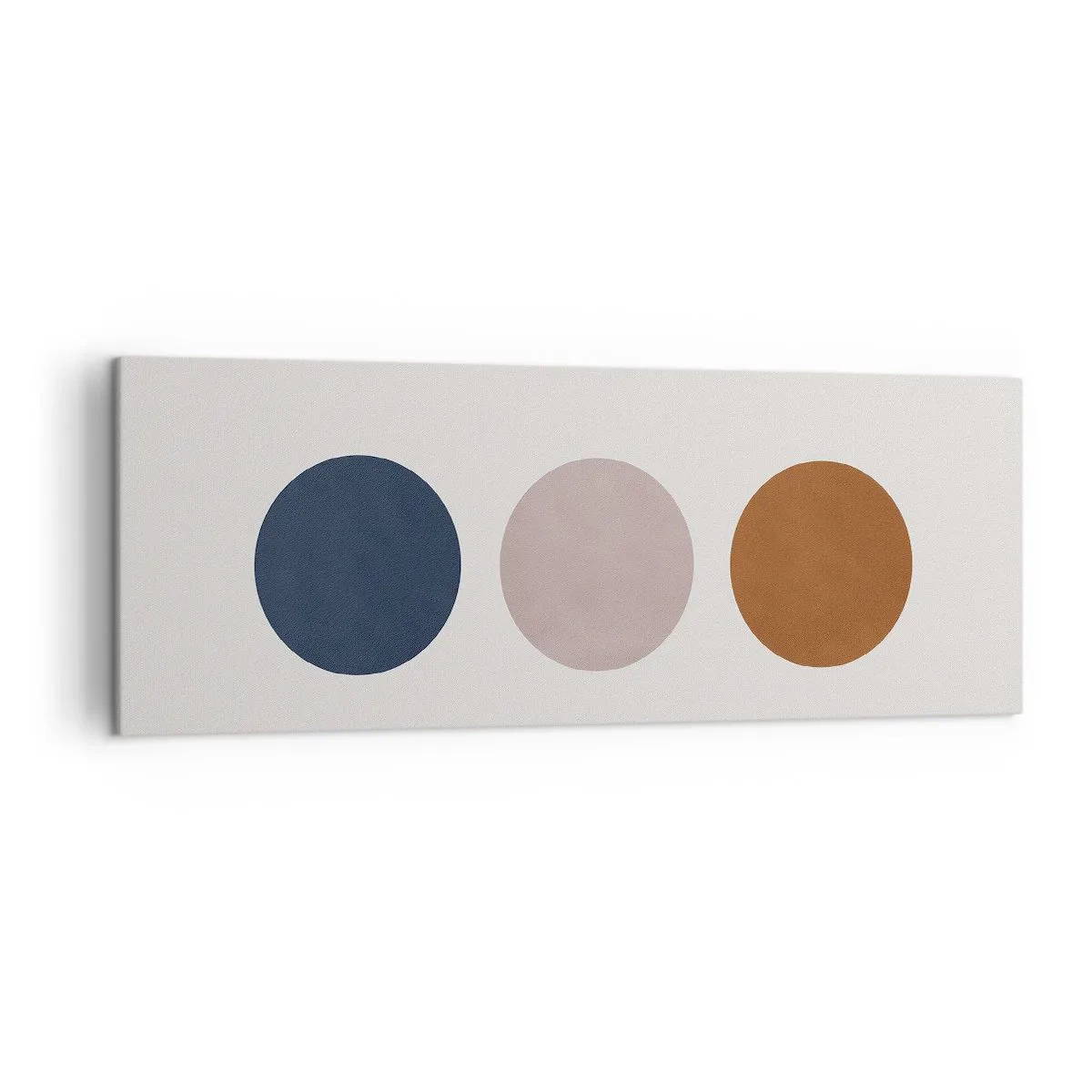 Bild auf Leinwand - Leinwandbild - Eine minimalistische Komposition mit drei farbigen Kreisen - 140x50cm - Ein Symbol für Exzellenz - Moderne Wanddekoration für Wohnzimmer und Schlafzimmer ARTTOR