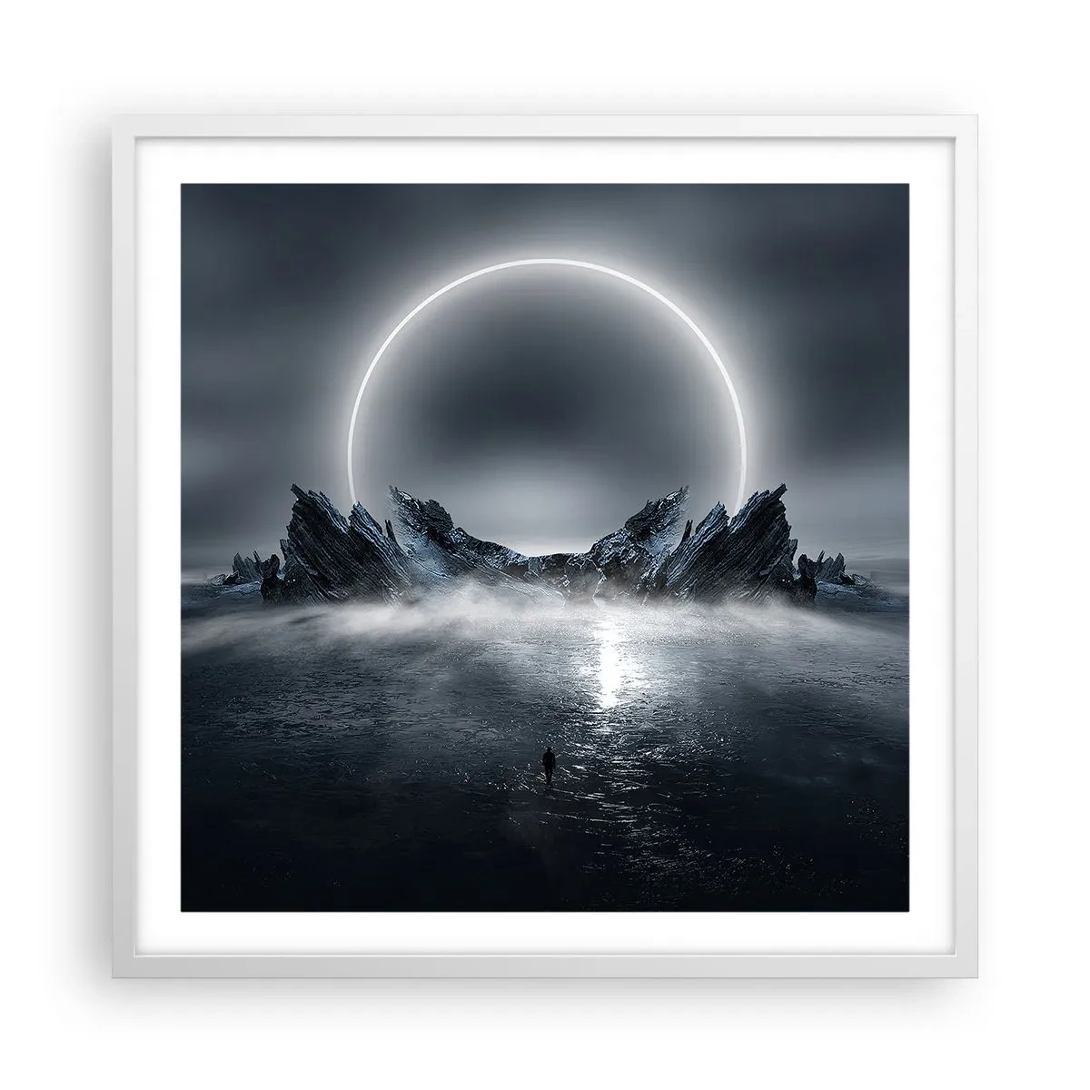 Poster in einem weißen Rahmen - Ende der Geschichte - 60x60 cm