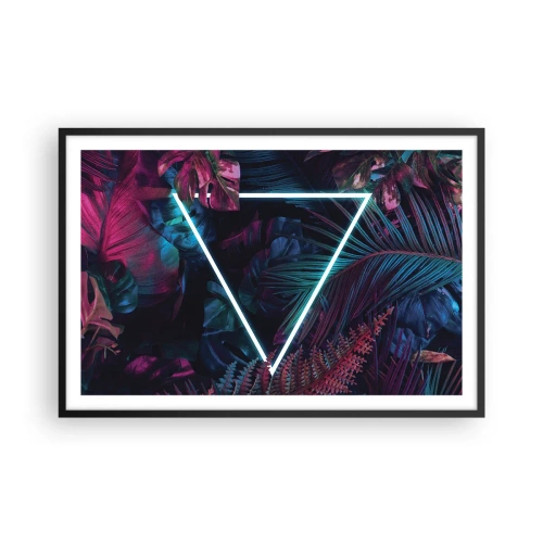 Poster in einem schwarzem Rahmen - Garten im Disco-Stil - 91x61 cm