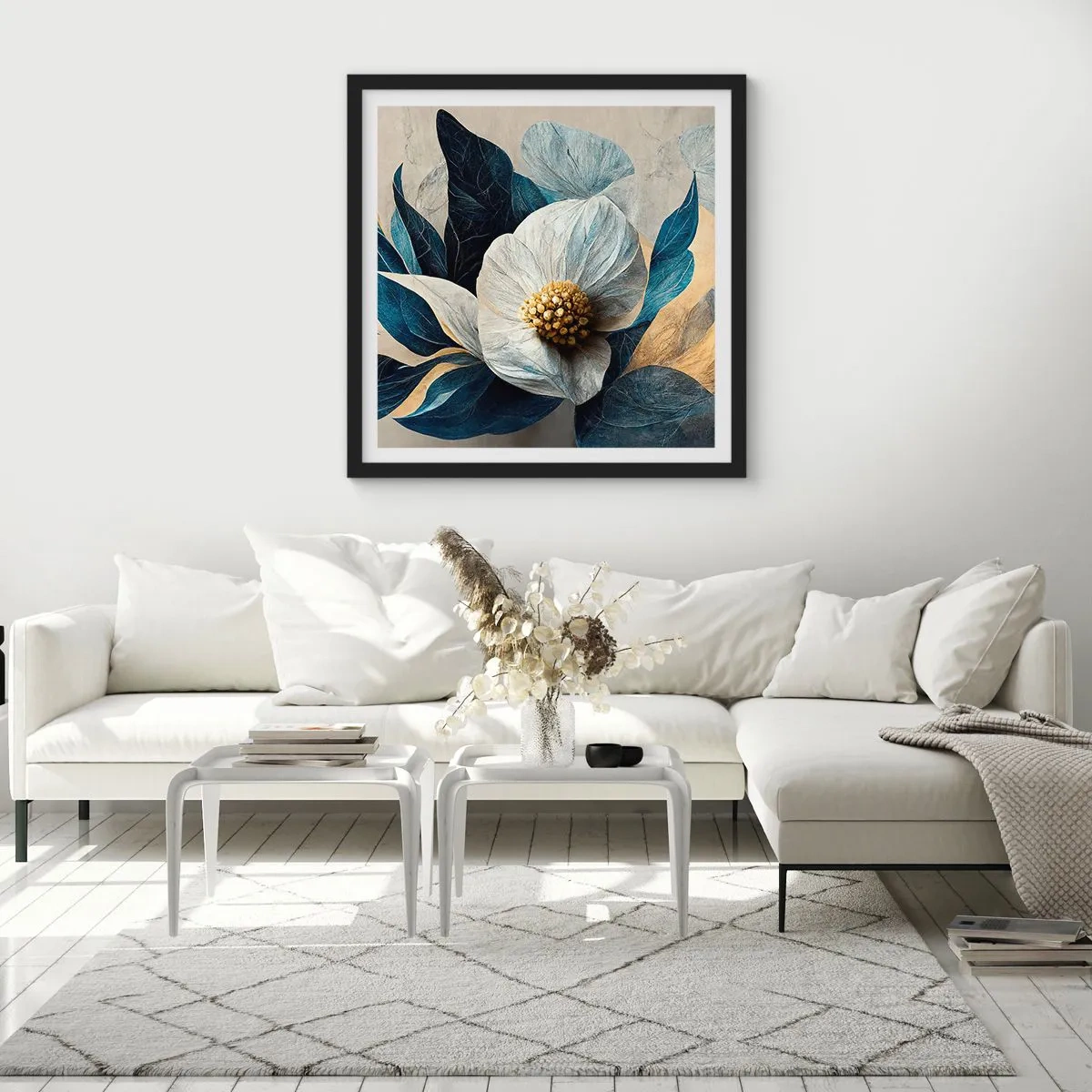 Poster in einem schwarzem Rahmen - Er hat ein Herz aus Gold - 50x50 cm