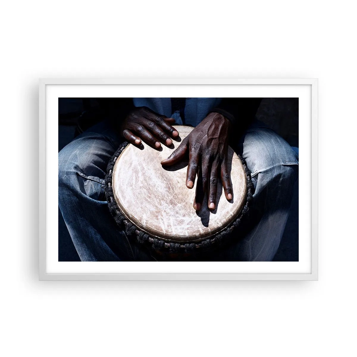 Poster in einem weißen Rahmen - Lebe in deinem eigenen Rhythmus - 70x50 cm