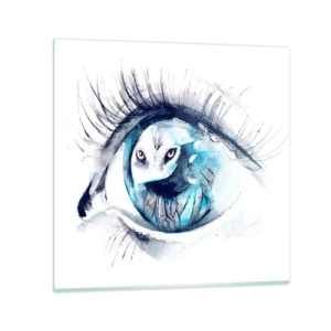 Glasbild - Bild auf glas - Auge in Auge mit Wildheit - 70x70 cm