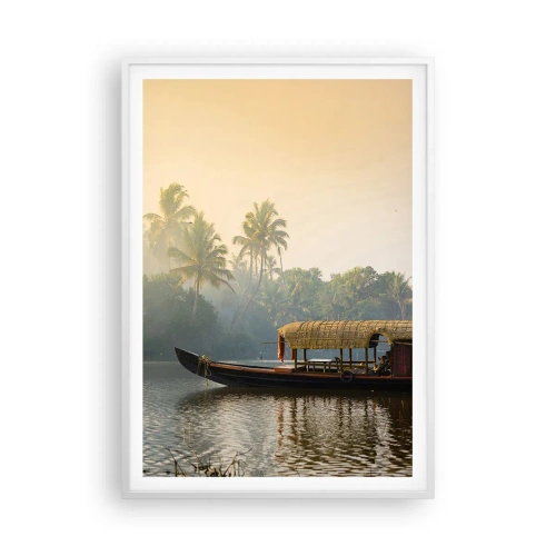 Poster in einem weißen Rahmen - Haus am Fluss - 70x100 cm