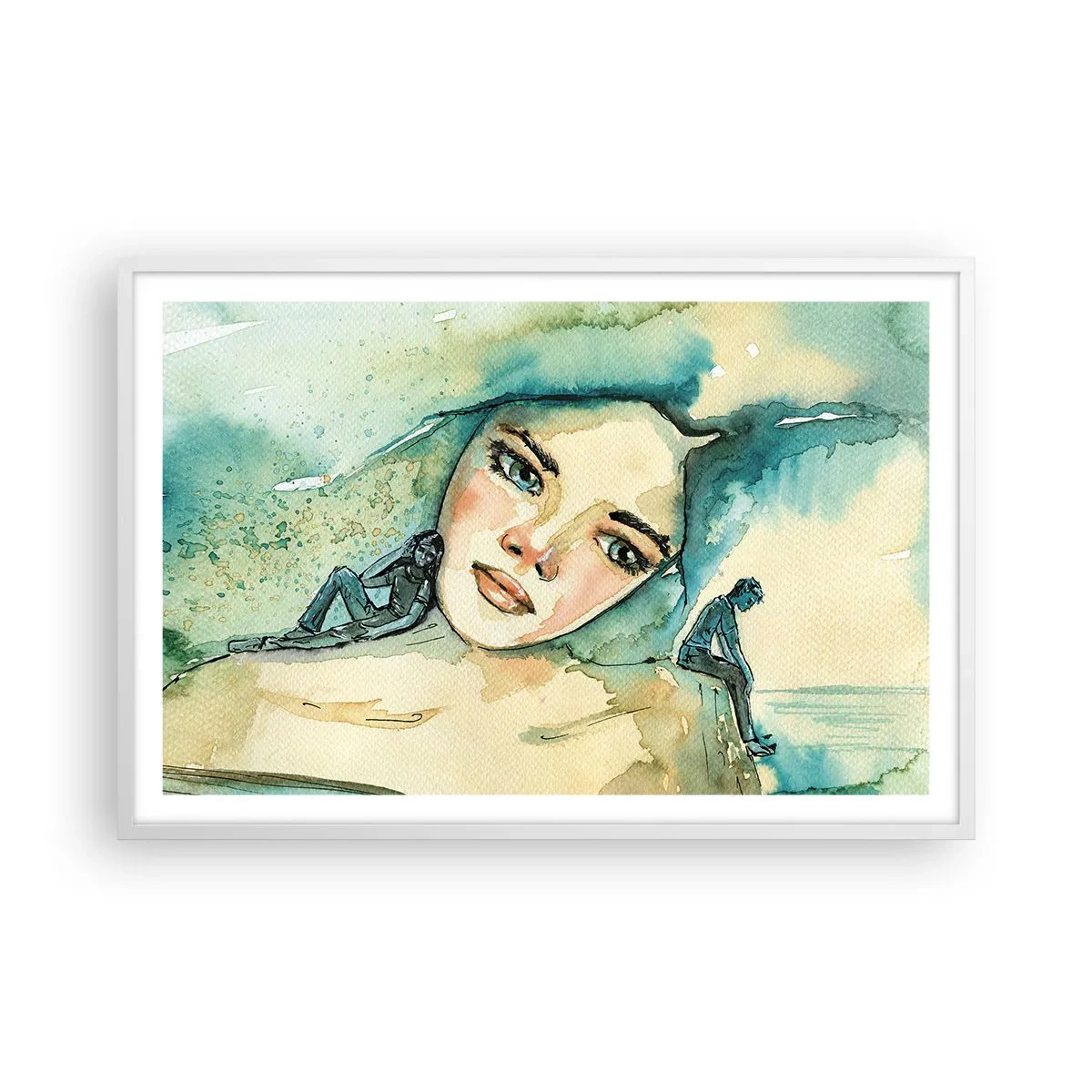 Poster in einem weißen Rahmen - Bin ich blau? - 91x61 cm