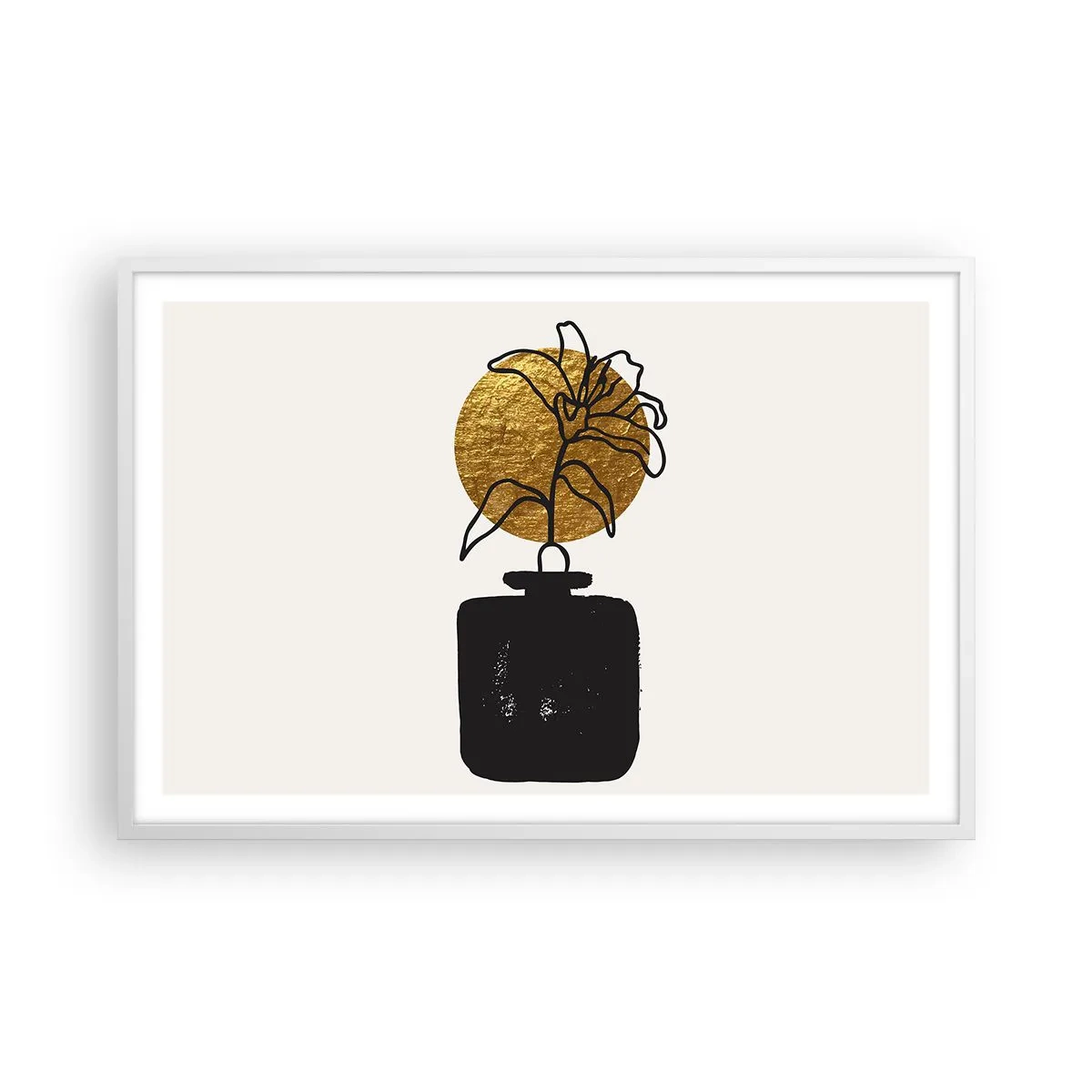 Poster in einem weißen Rahmen - Schönheit ist Gold wert - 91x61 cm