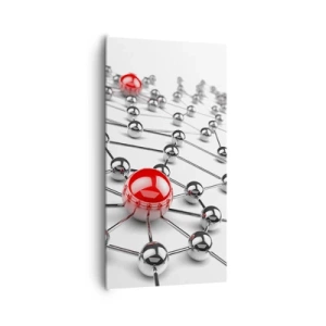 Bild auf Leinwand - Leinwandbild - Silbriges Netz - 65x120 cm