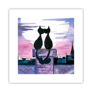 Poster - Rendez-vous unter dem Mond - 30x30 cm